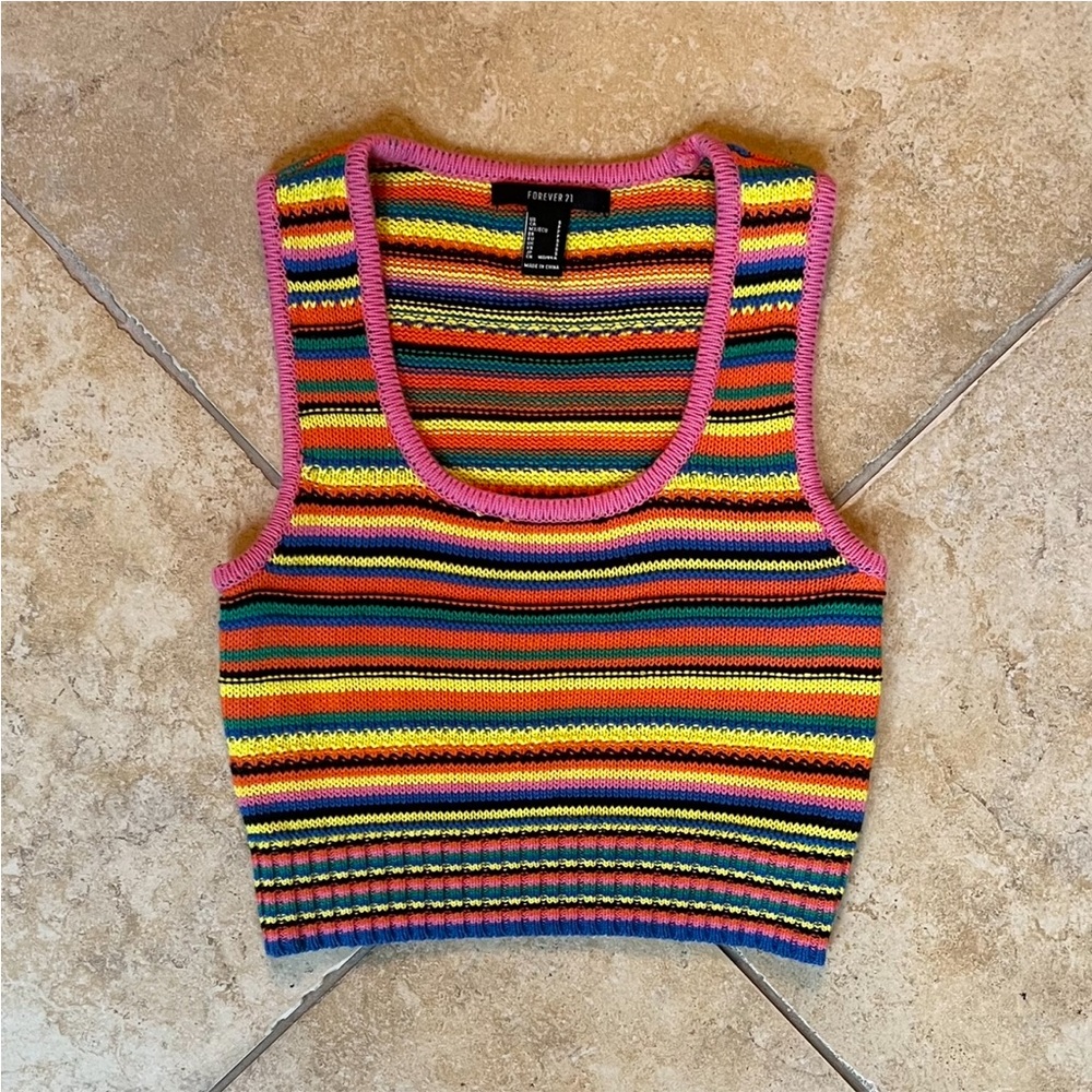 Striped Knit Sweater Tank (Forever 21)